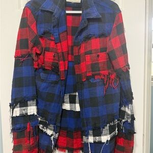 R13 Checkered Jacket in Red, Blue, and Black